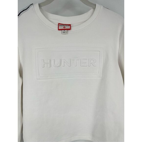 Hunter X Target Long Sleeve Crew Neck White Logo Cropped Sweatshirt Size Small - Picture 1 of 11